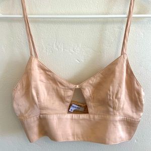 Silky, Soft-Pink, Size Medium Bralette Top